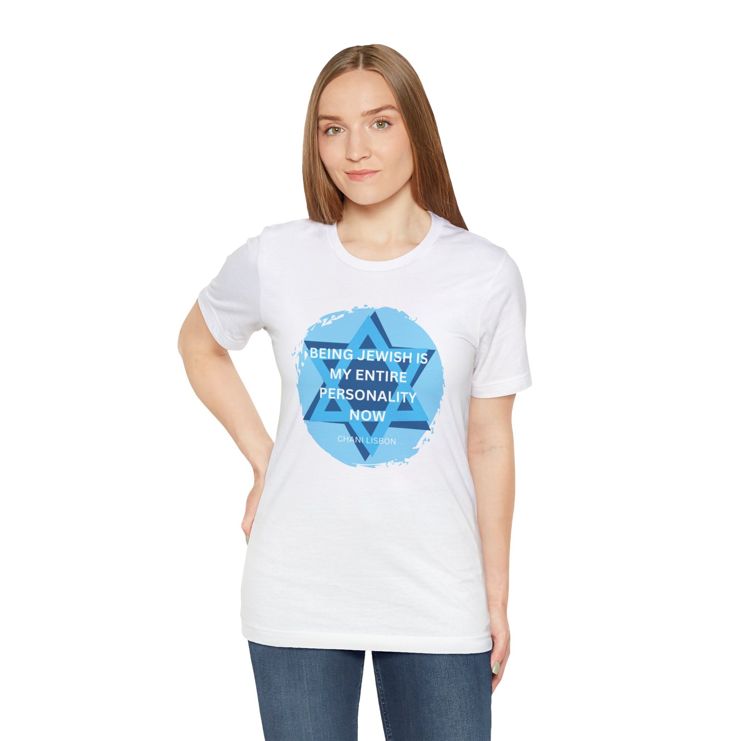 Chani Libson Jewish Personality Quote Design G Blue Unisex Jersey Short Sleeve Tee