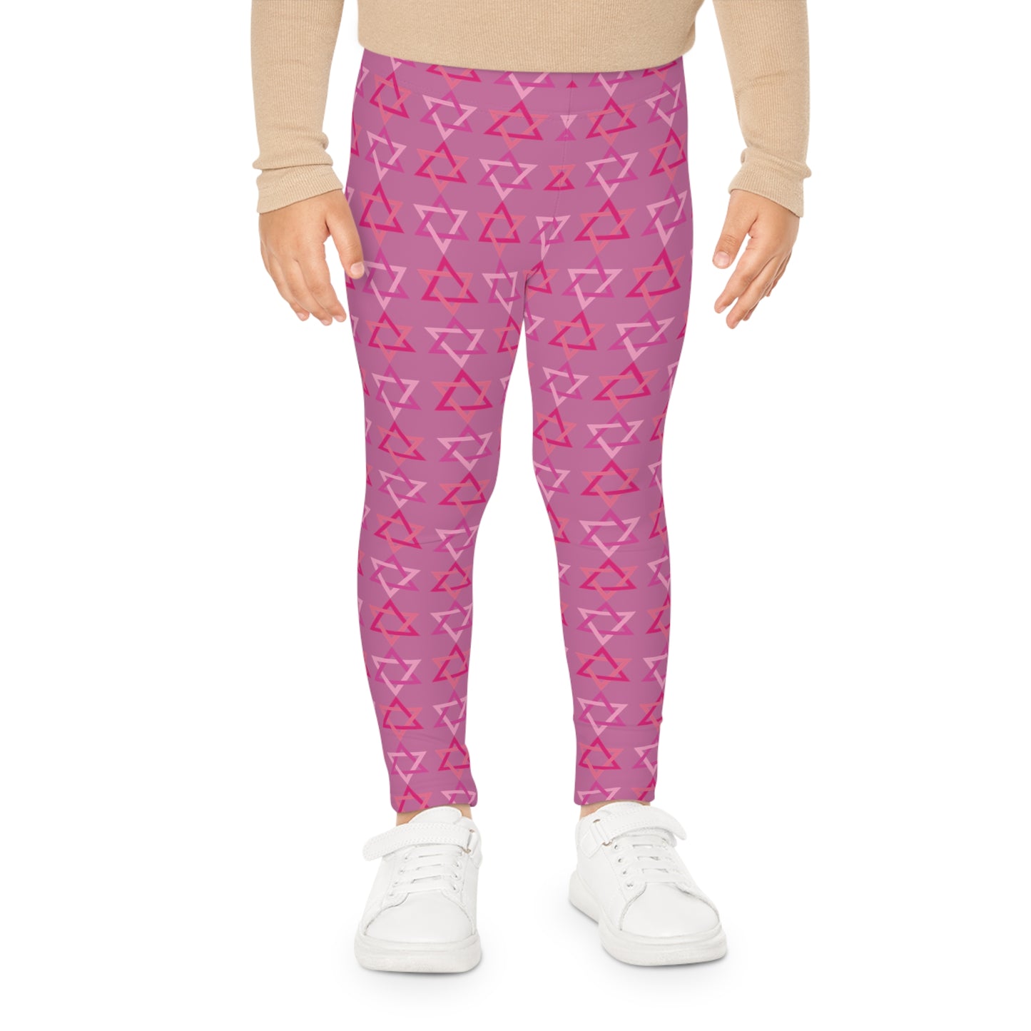 David Pinks Magan David Pattern on Pink Kids Leggings