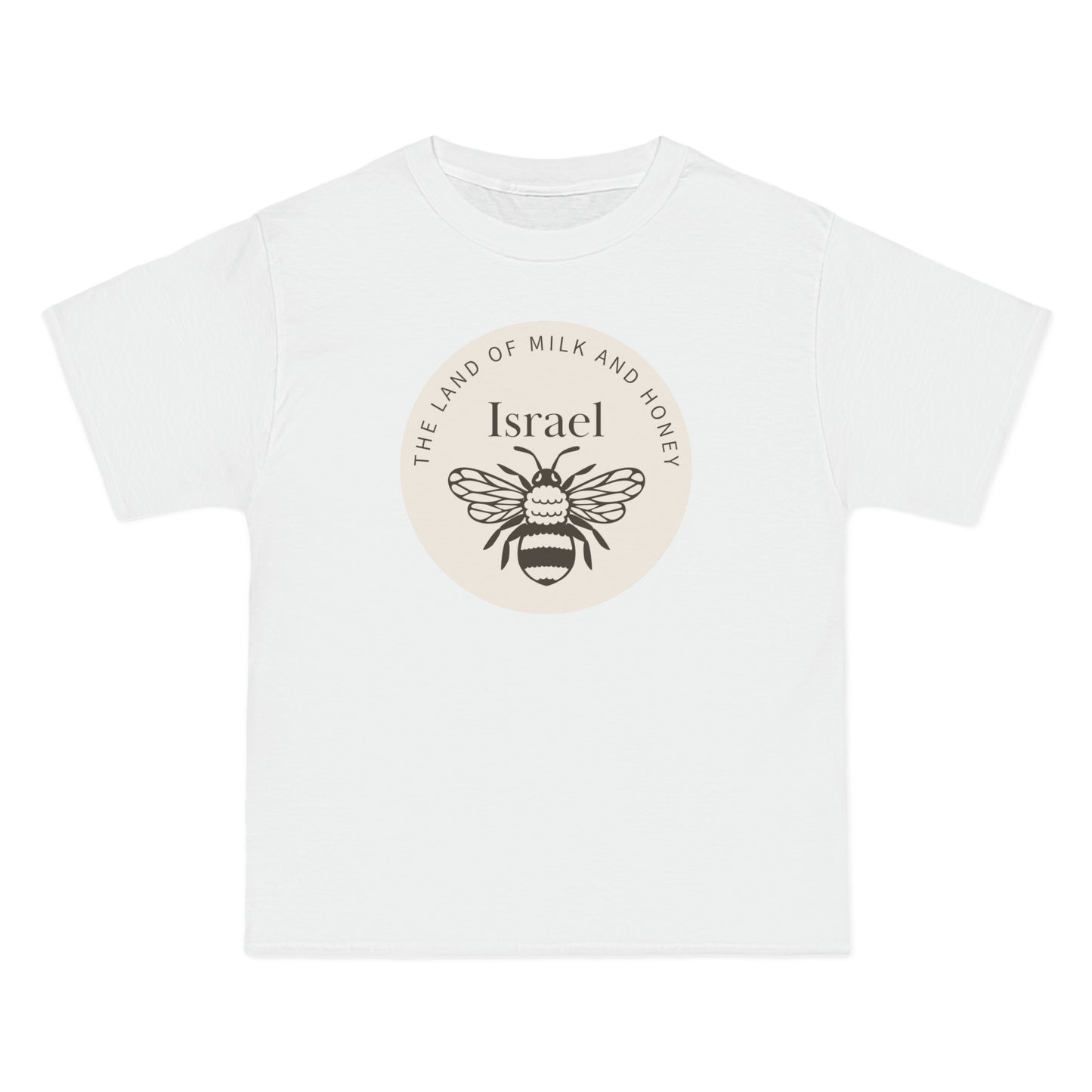 Land of Milk And Honey Solid Israel Beige Badge Beefy-T® Short-Sleeve T-Shirt