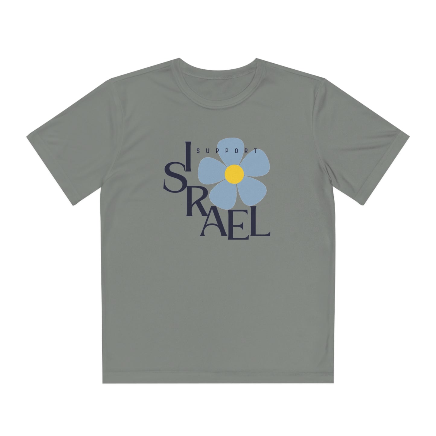 Isa Black Support Israel Flower Youth Competitor Tee