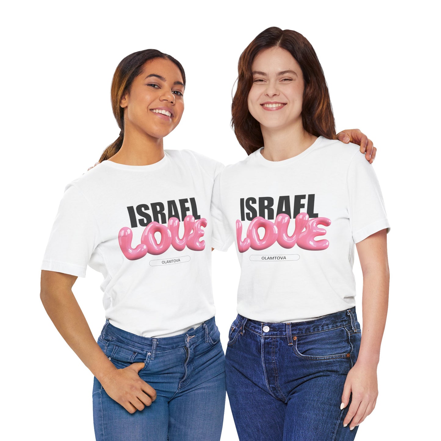 Israel Love Pink Balloons Unisex Jersey Short Sleeve Tee