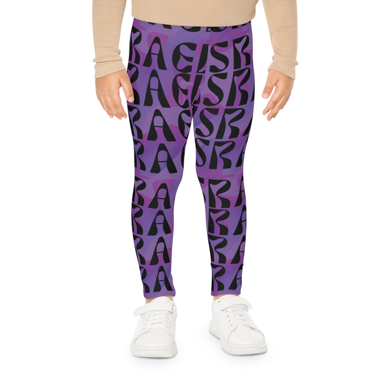 Flow & Squiggle Israel Purple on Purple Kids Leggings