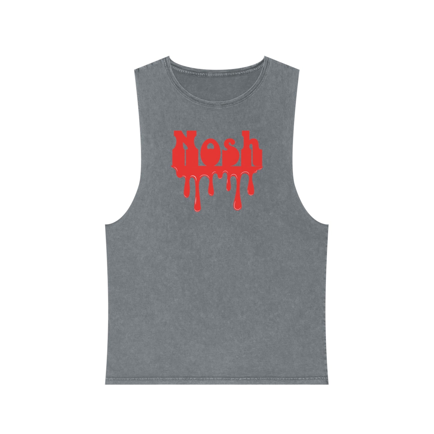 Red Dripping Nosh Unisex Stonewash Tank Top