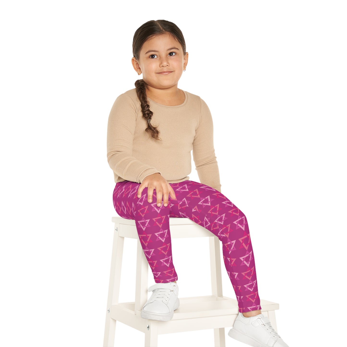 David Pinks Magan David Pattern on Hot Pink Kids Leggings