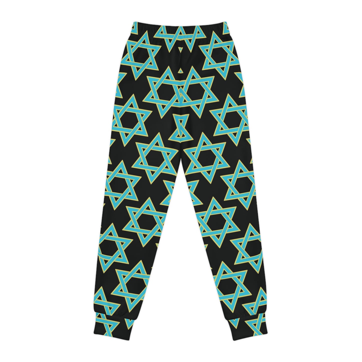 Akira Turquoise & Green Magan David on Black Youth Joggers