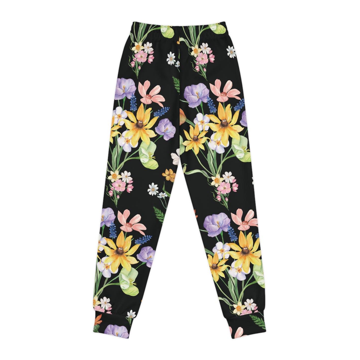 Yvonne Floral Pattern on Black Youth Joggers