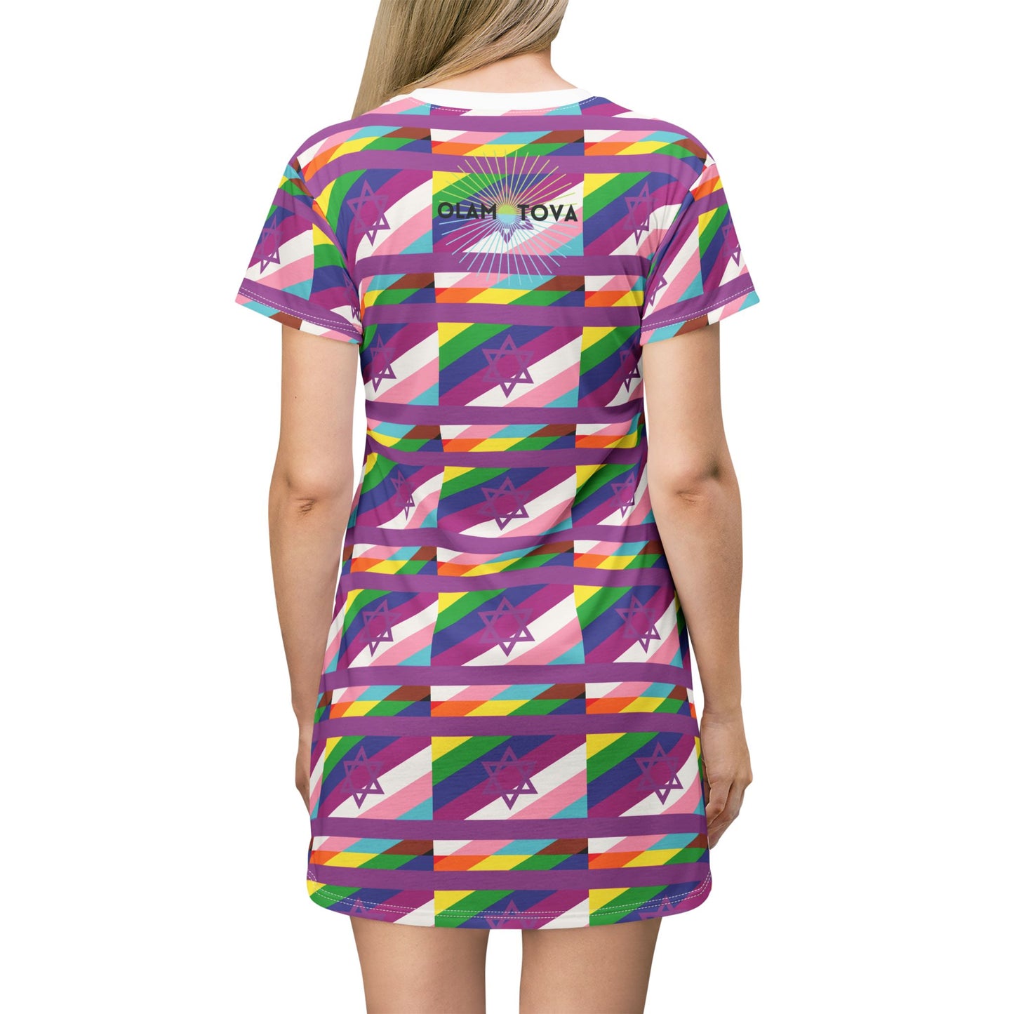 Hot Pink Pride Pattern T-Shirt Dress