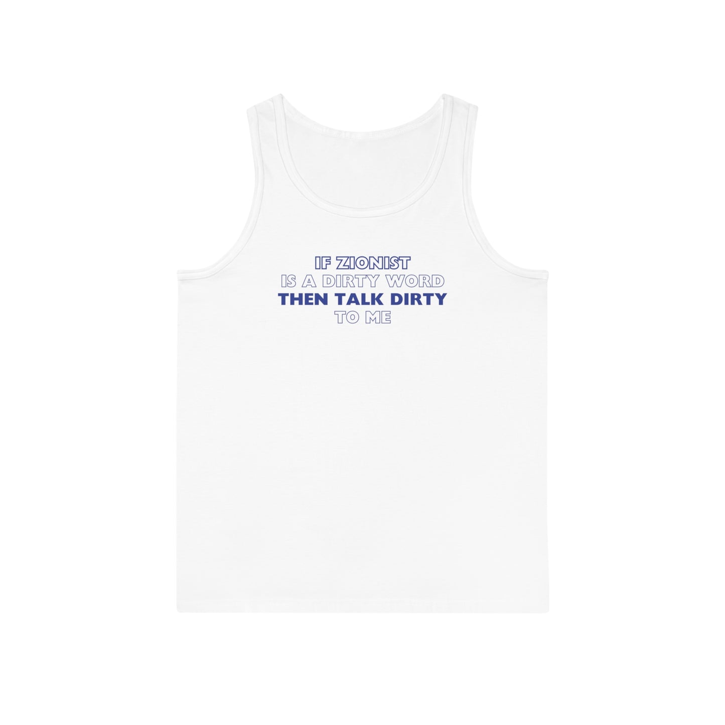 Talk Zionist To Me Navy Unisex Softstyle™ Tank Top