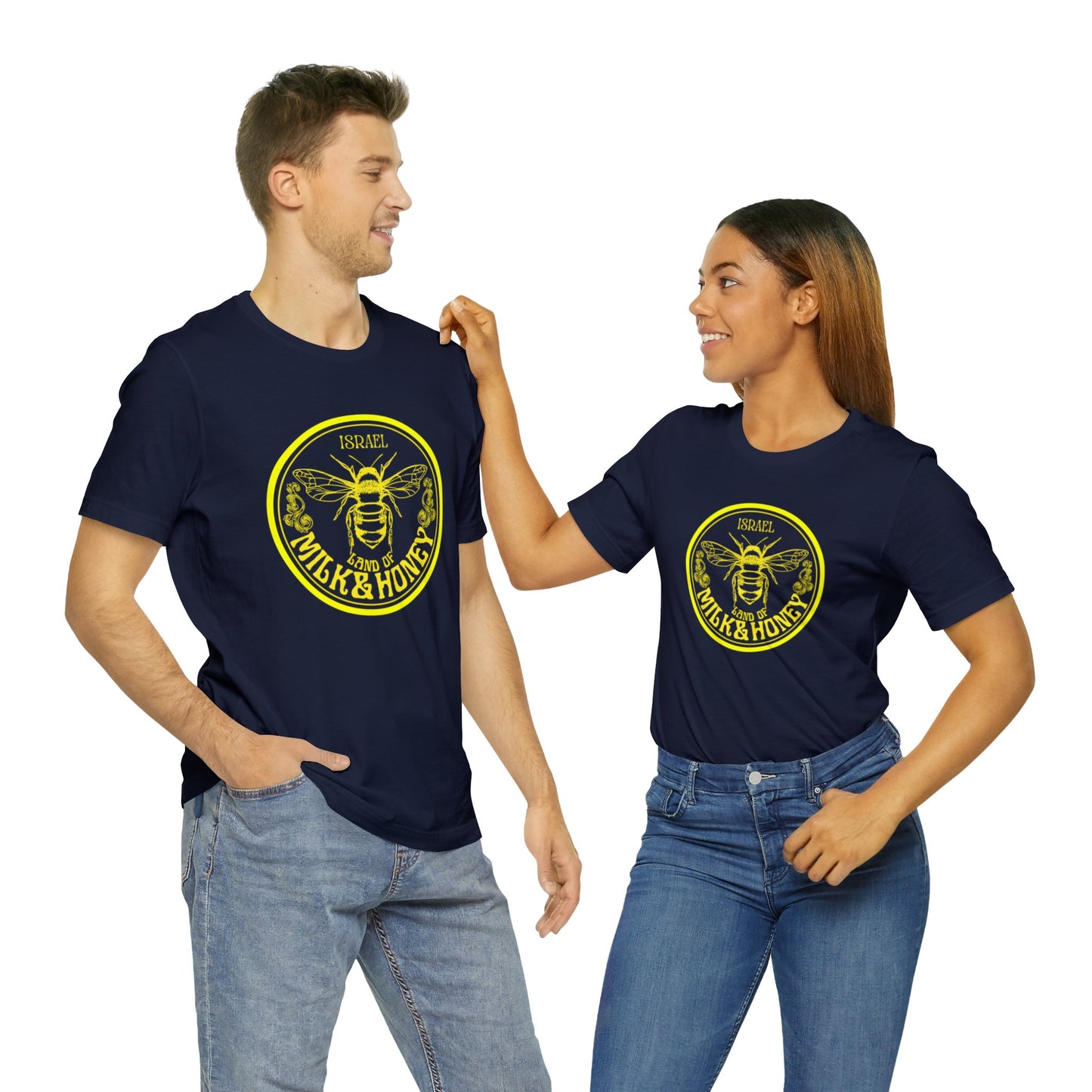 Israel Yellow Milk & Honey Badge Unisex Jersey Short Sleeve Tee