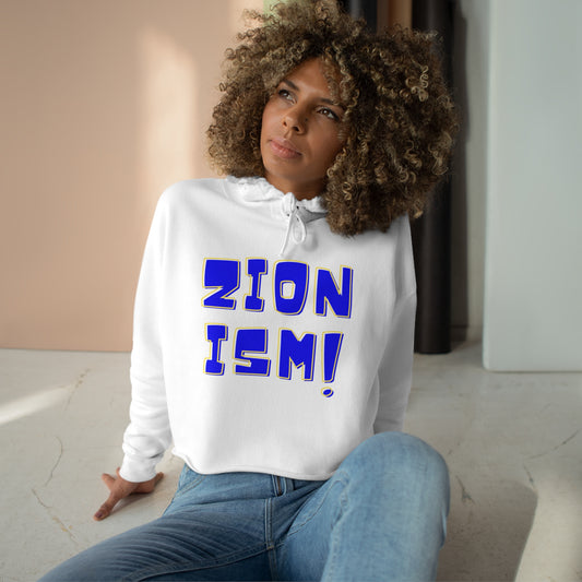 ZION Black Royal Blue Crop Hoodie