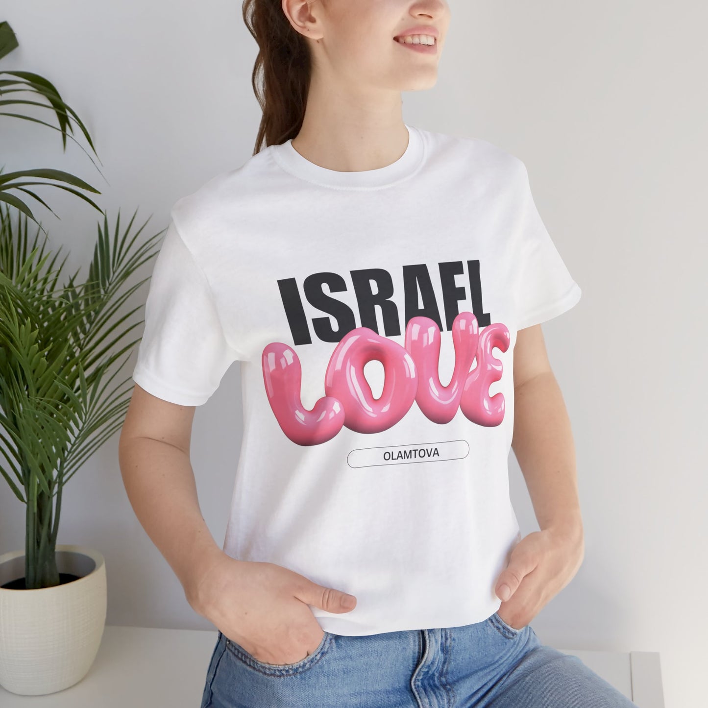 Israel Love Pink Balloons Unisex Jersey Short Sleeve Tee