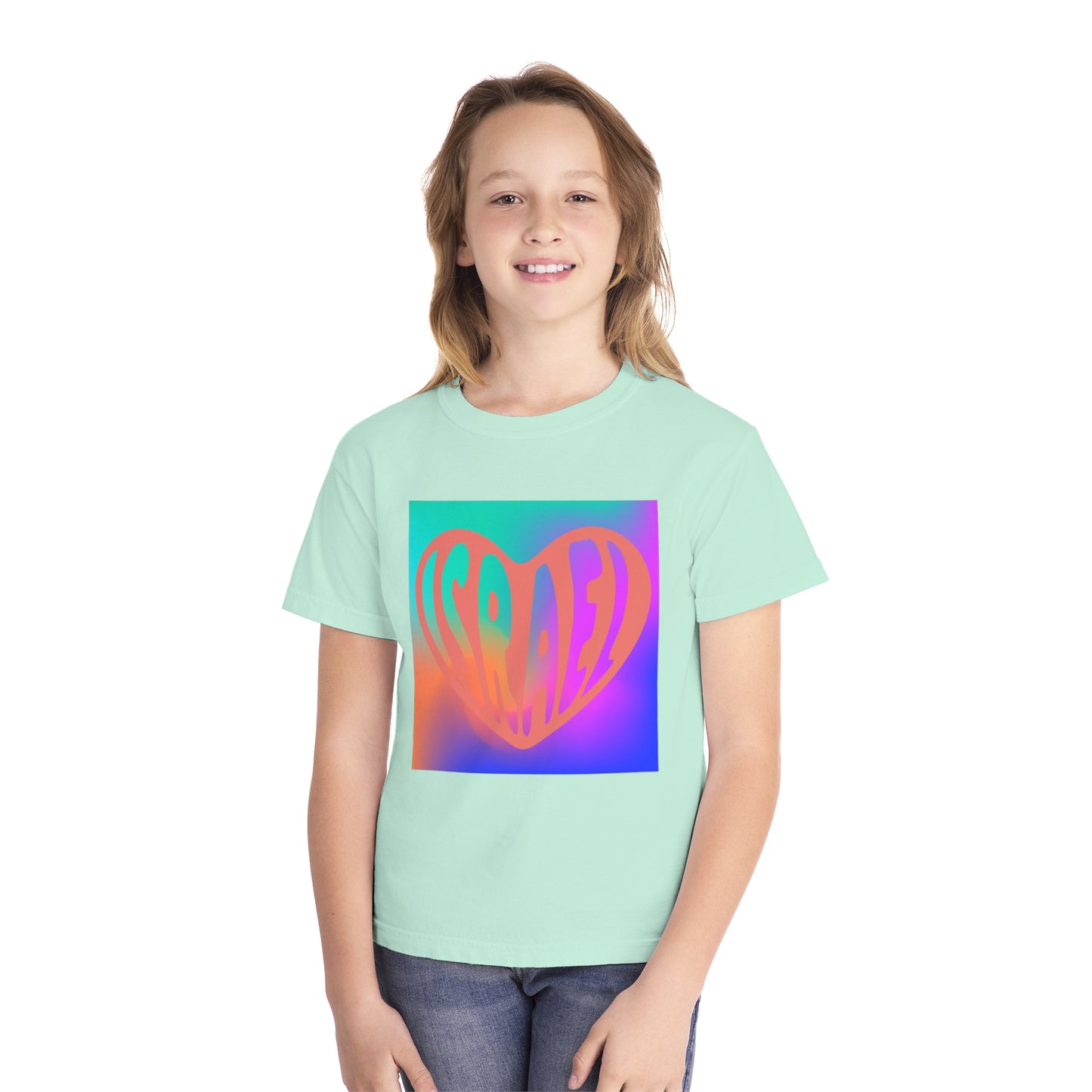 Joseph Israel Heart Rainbow Square Youth Midweight Tee