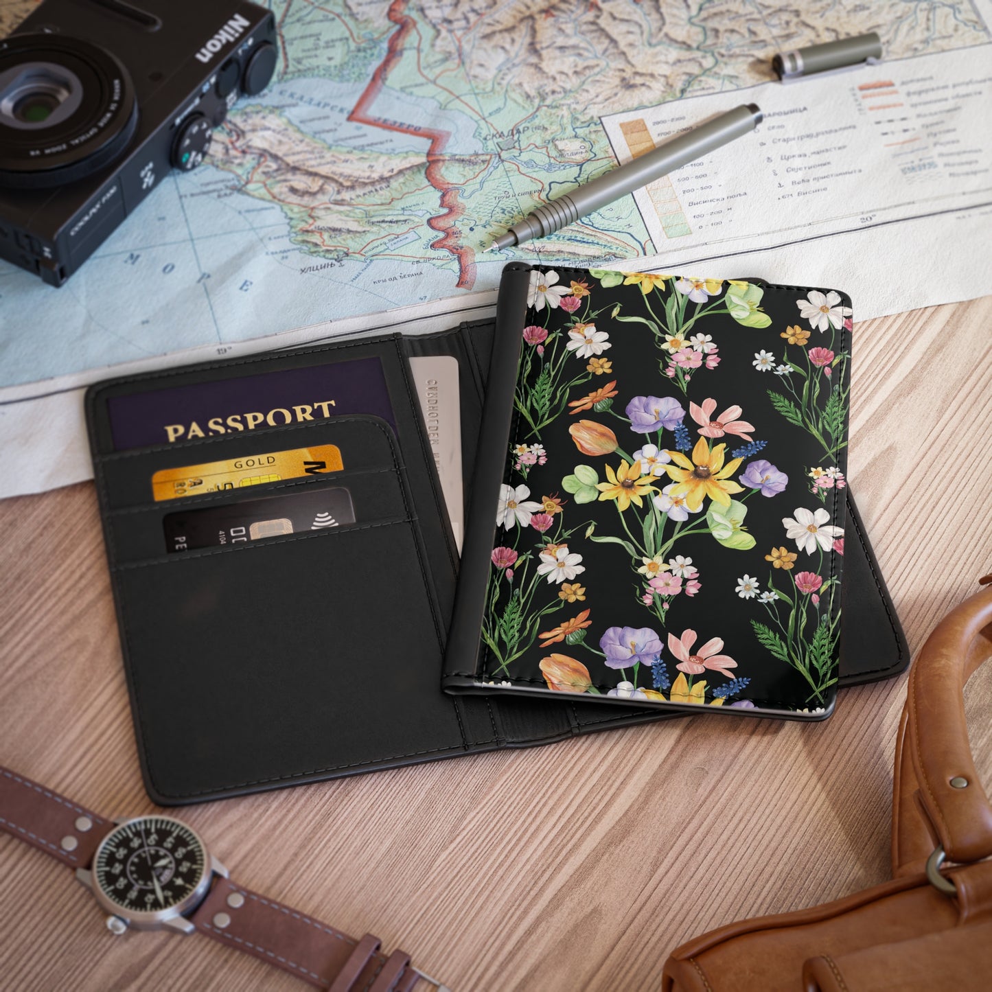 Yvonne Floral Pattern Passport Cover