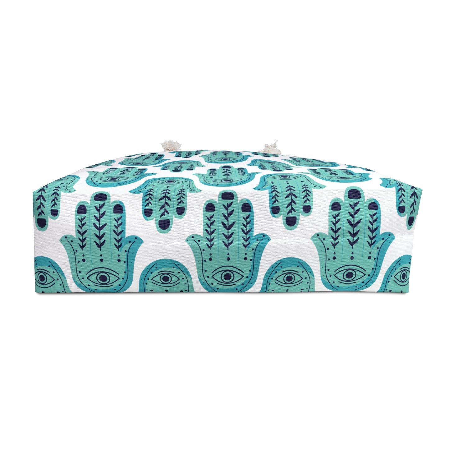 Hannah Bright Turquoise Hamsa Pattern Weekender Bag