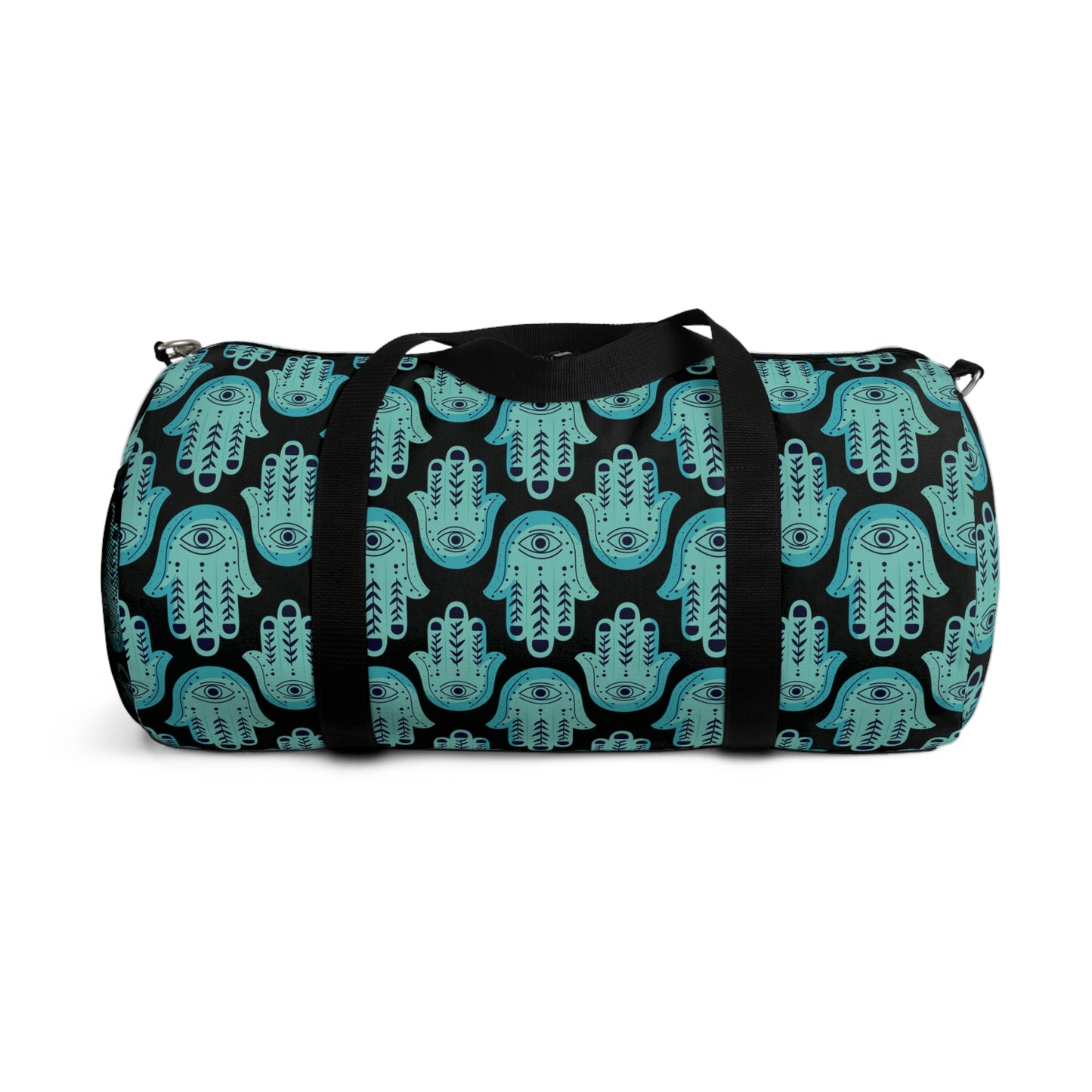 Hannah Bright Turquoise Hamsa Pattern Duffel Bag