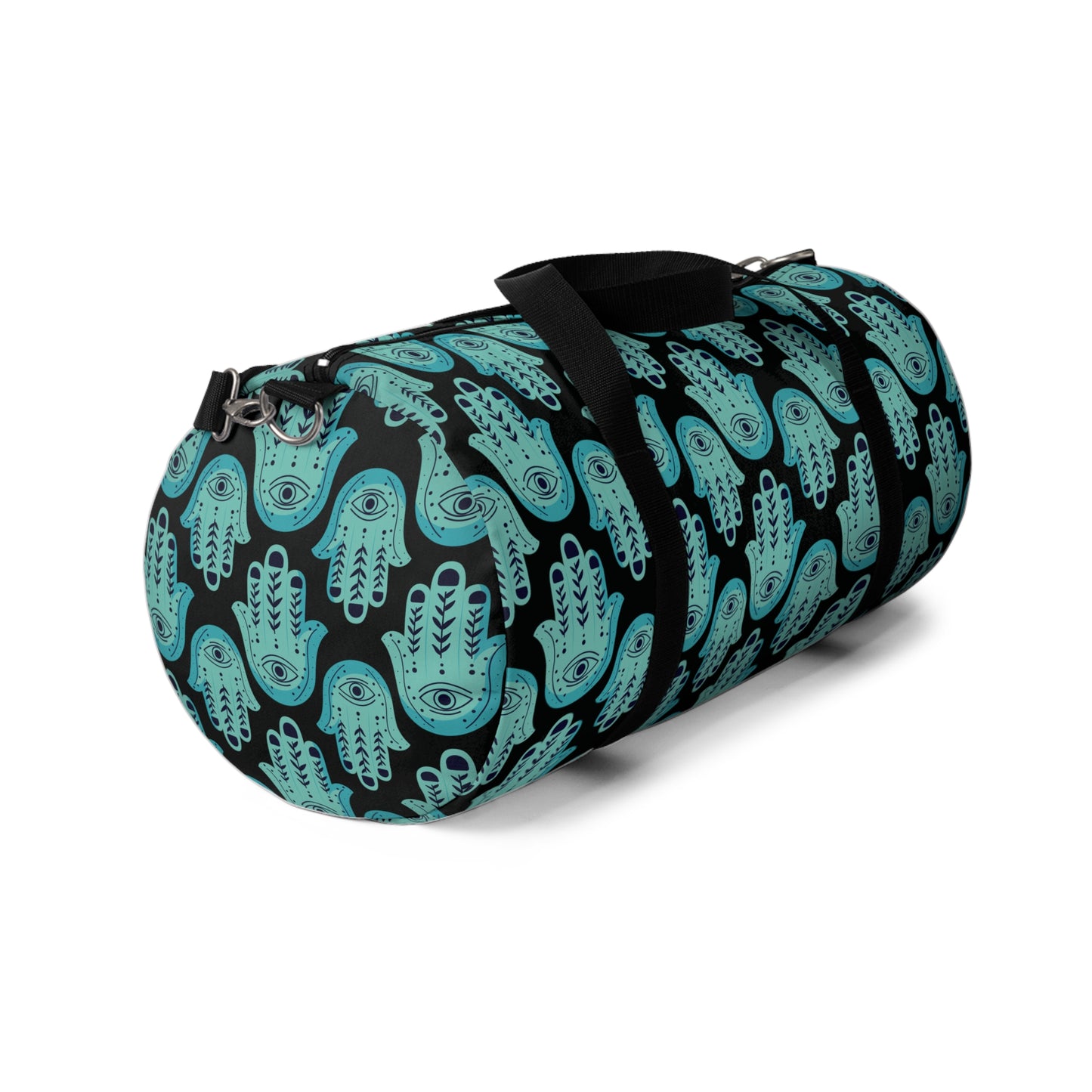 Hannah Bright Turquoise Hamsa Pattern Duffel Bag