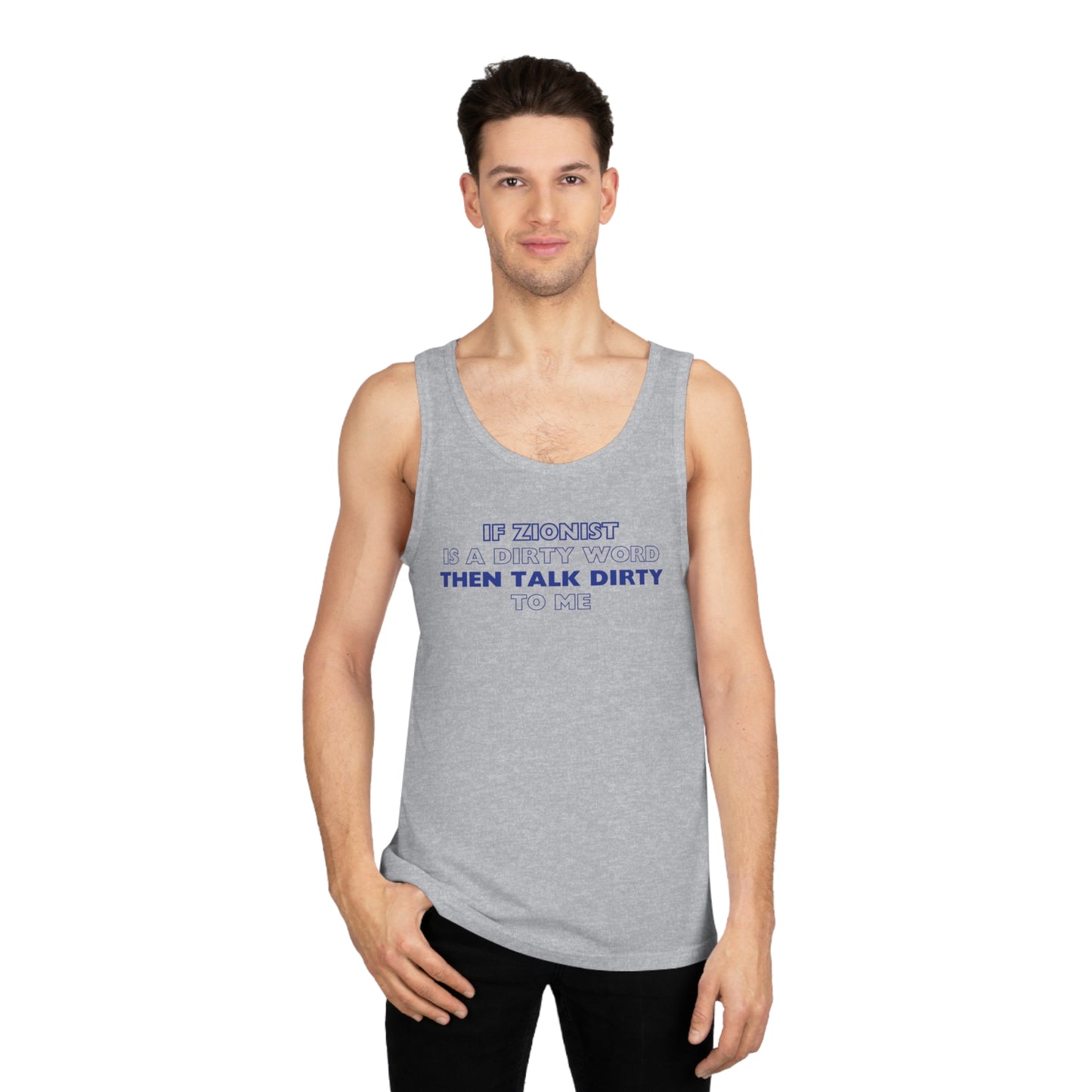 Talk Zionist To Me Navy Unisex Softstyle™ Tank Top