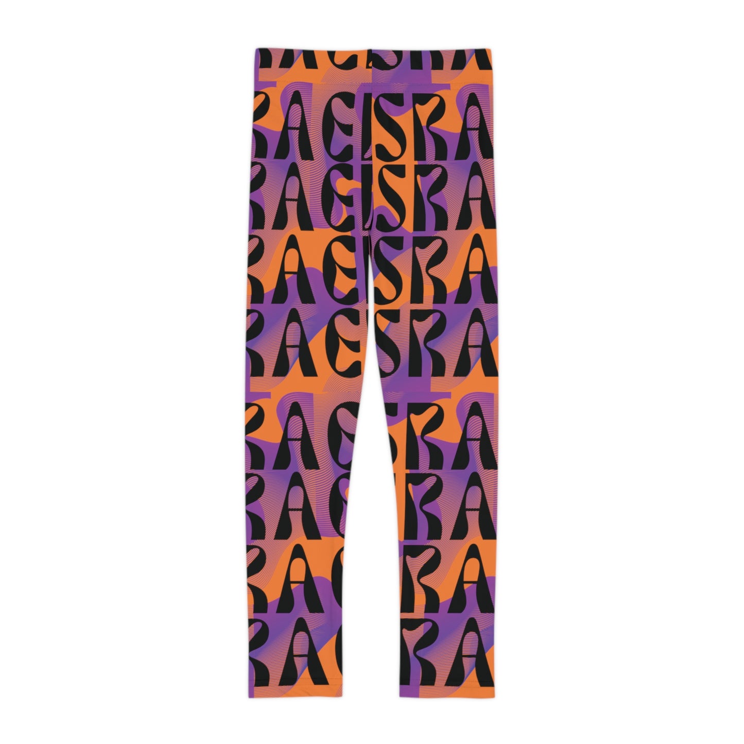 Flow & Squiggle Israel Purple on Orange Kids Leggings