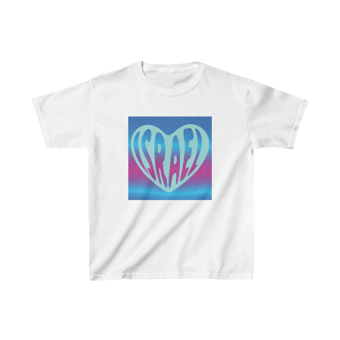 Joseph Israel Heart Teal & Pink Square Kids Heavy Cotton™ Tee