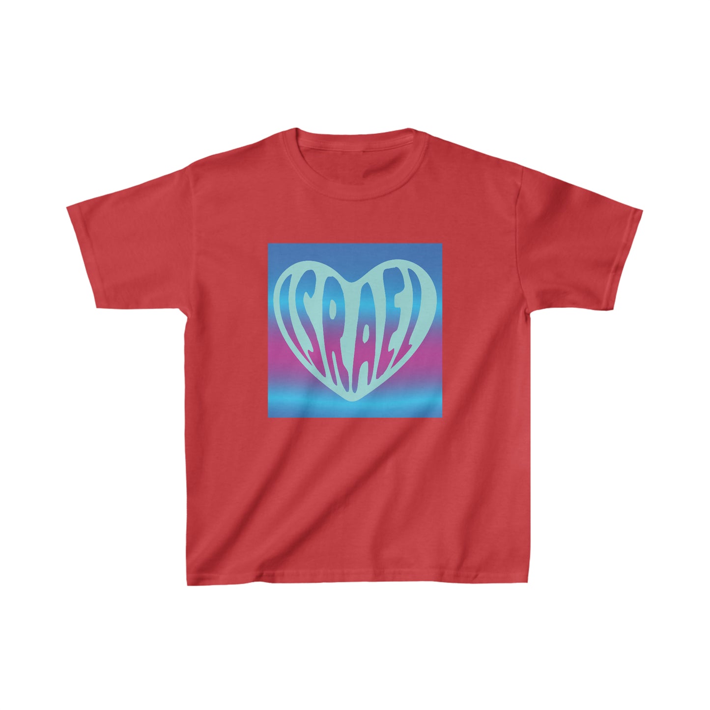 Joseph Israel Heart Teal & Pink Square Kids Heavy Cotton™ Tee