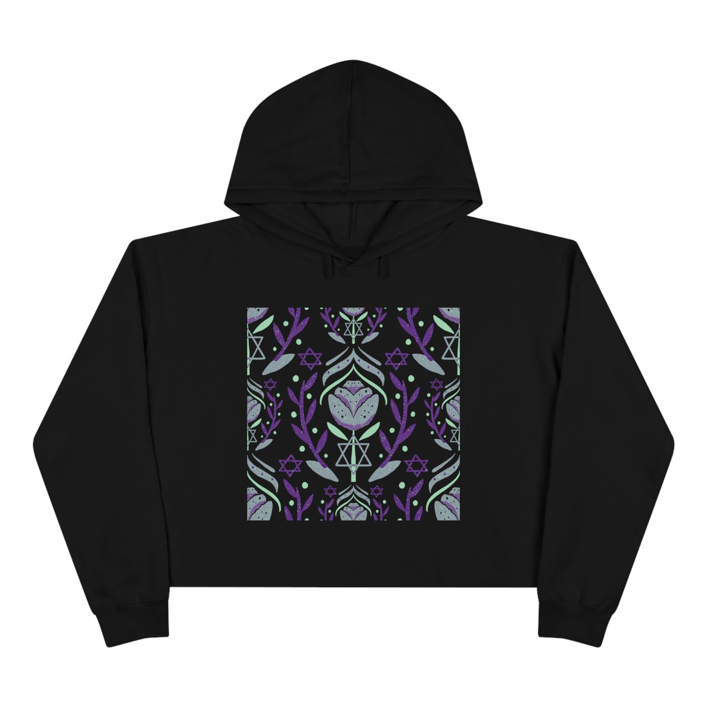 Yocheved Green & Purple Crop Hoodie