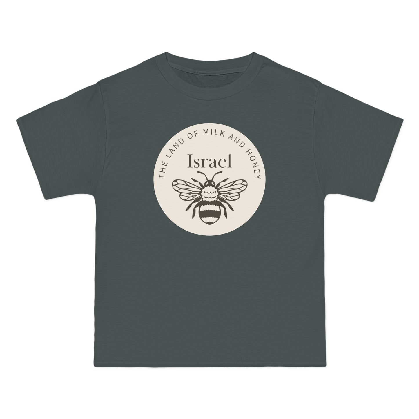 Land of Milk And Honey Solid Israel Beige Badge Beefy-T® Short-Sleeve T-Shirt