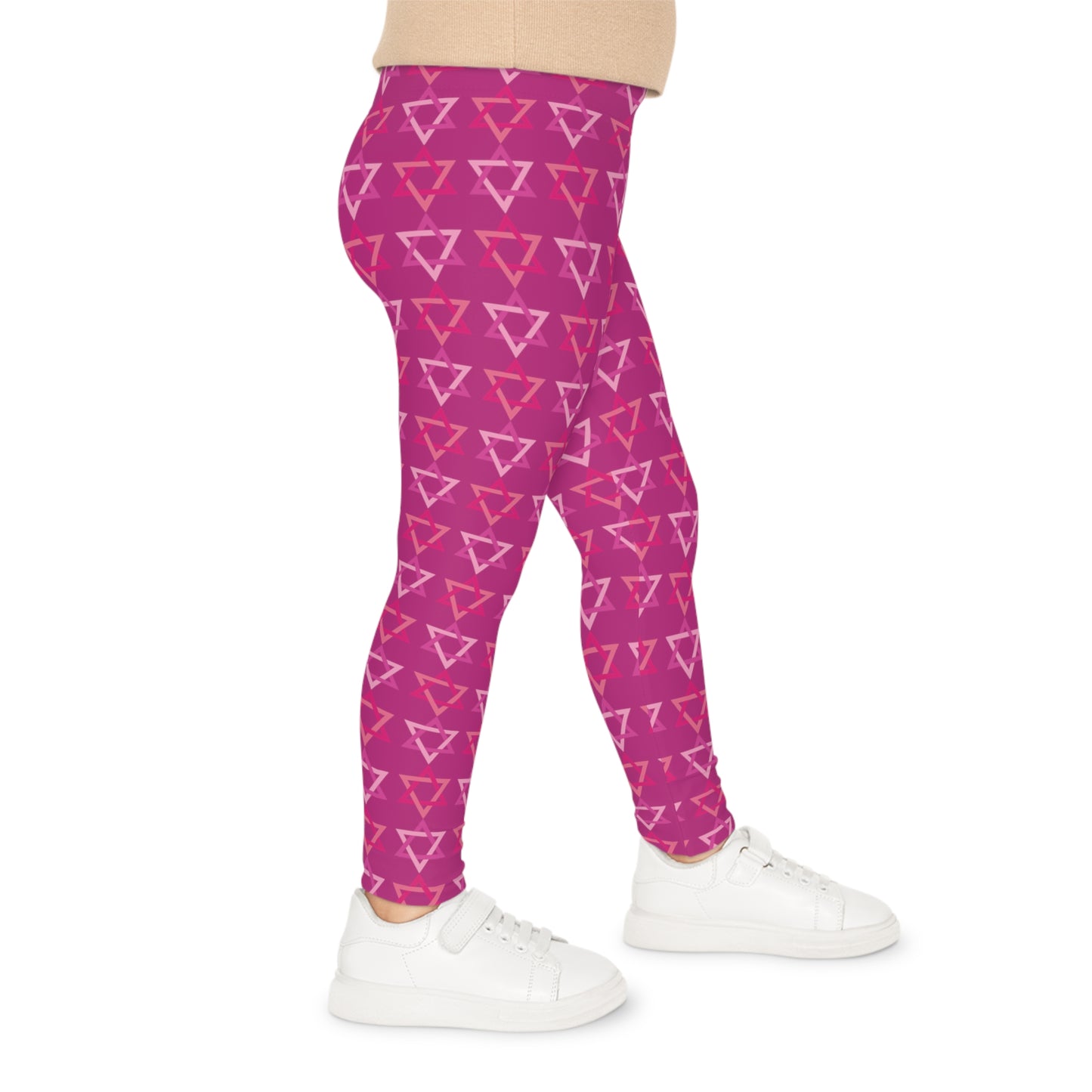 David Pinks Magan David Pattern on Hot Pink Kids Leggings