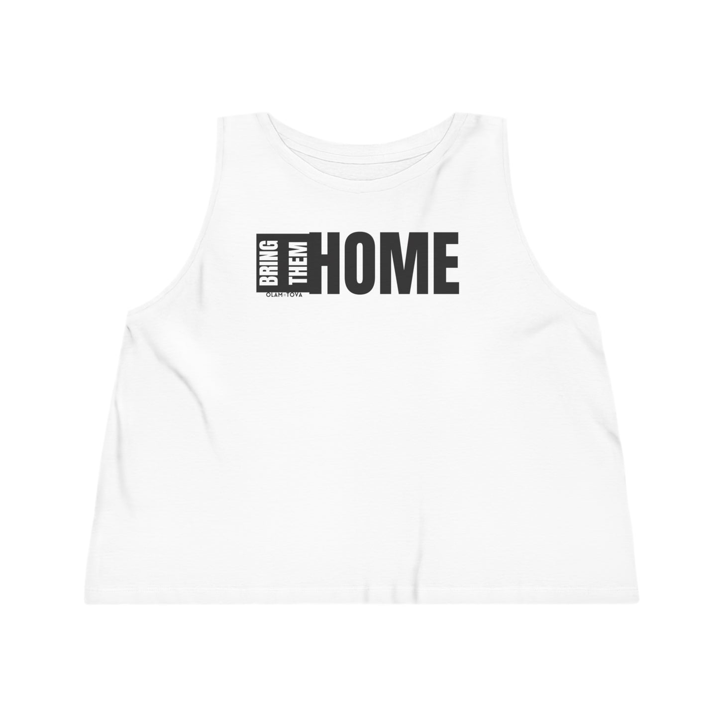 Bring Them HOME Tall Black & White Logo Women's Dancer Cropped Tank Top