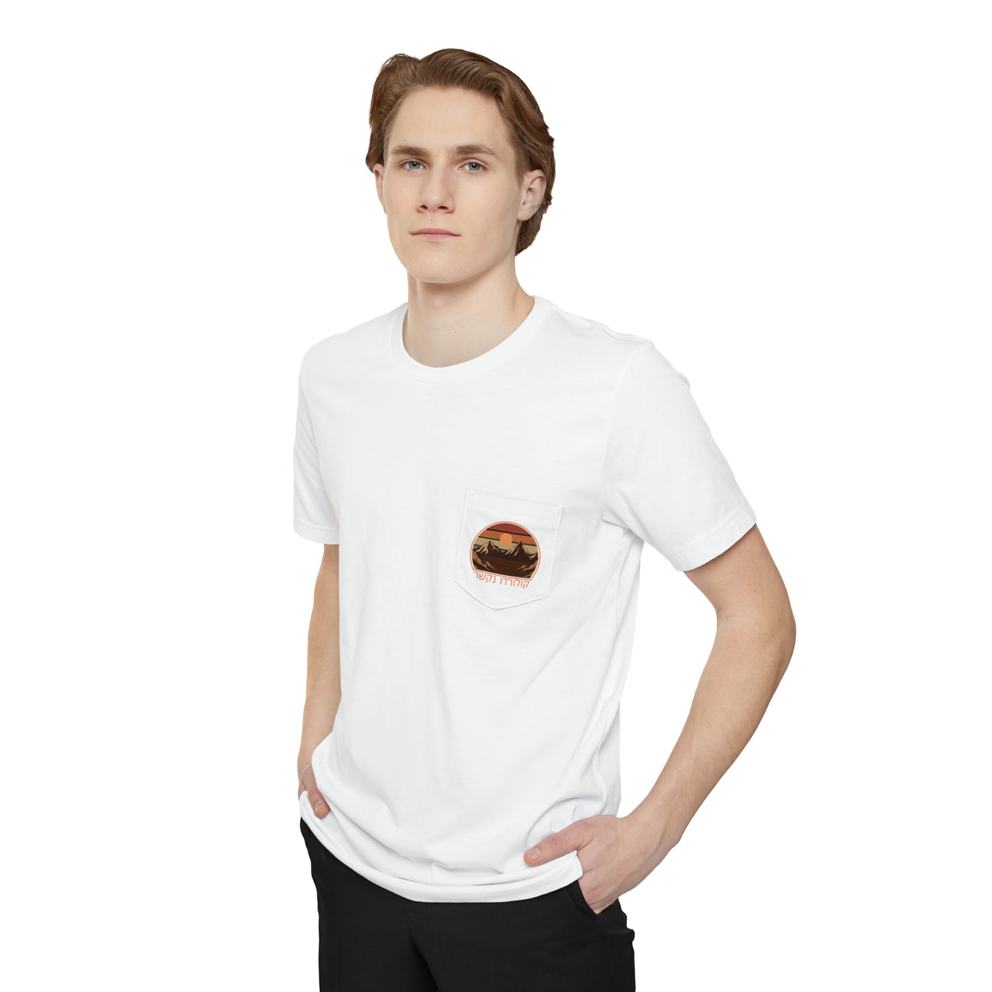 Colorado Bound Mountain Circle Unisex Pocket T-shirt