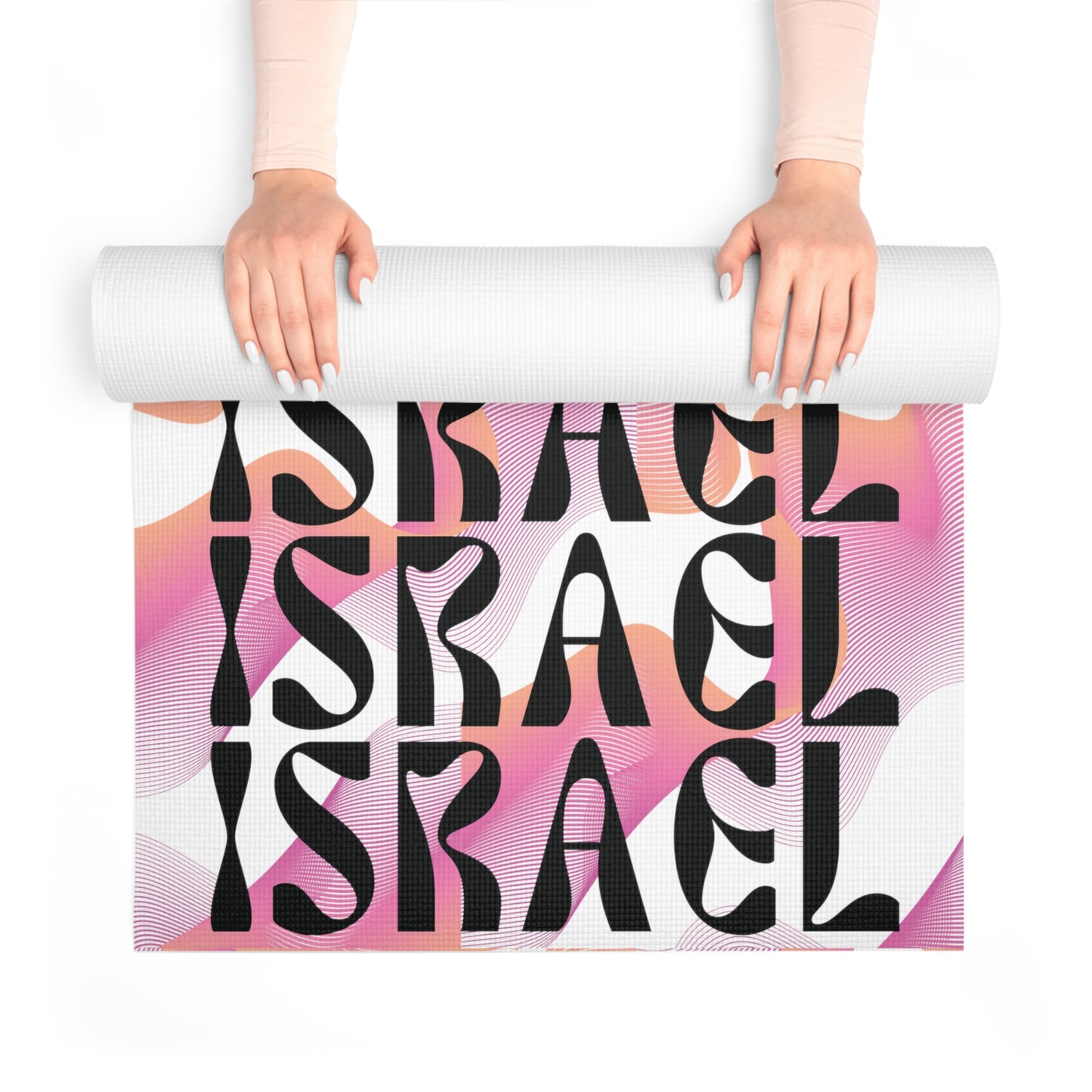 Flow & Squiggle Israel Pink & Coral Foam Yoga Mat