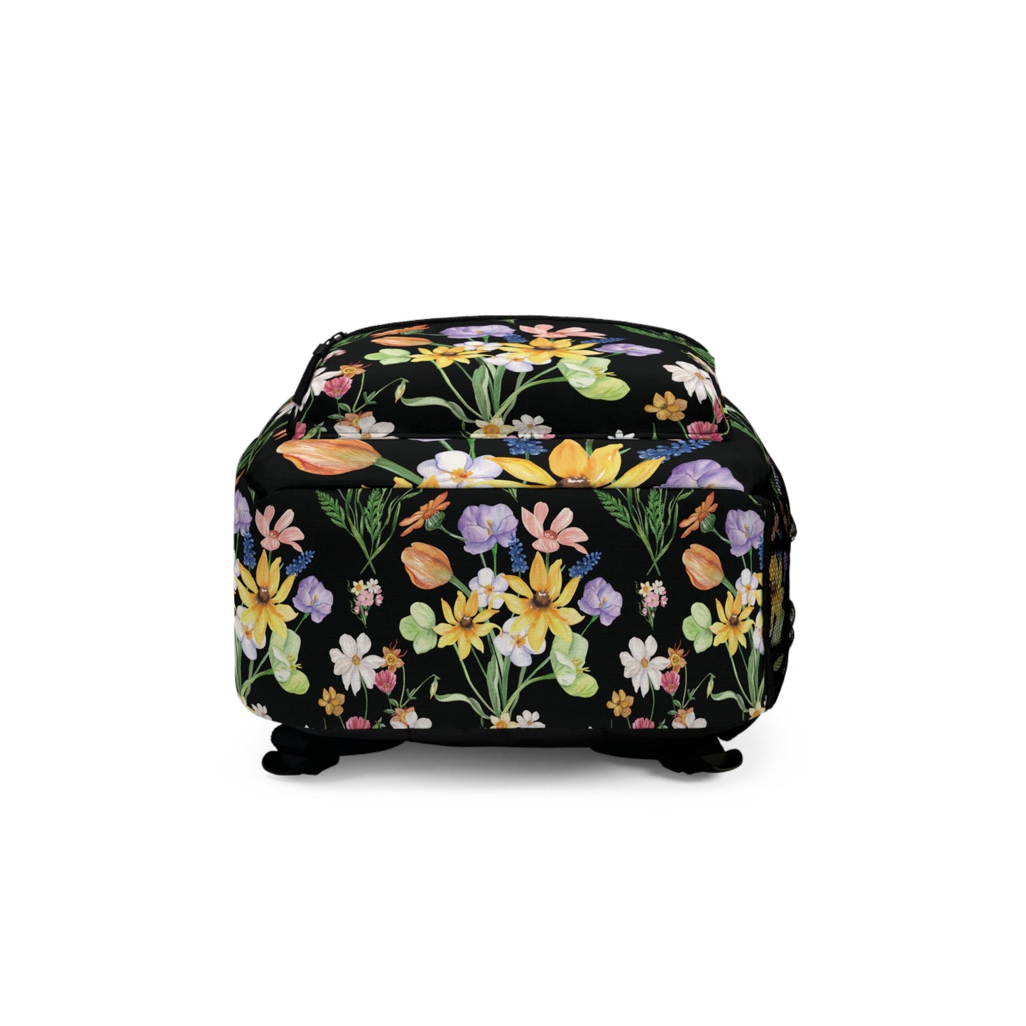 Yvonne Floral Pattern on Black Backpack