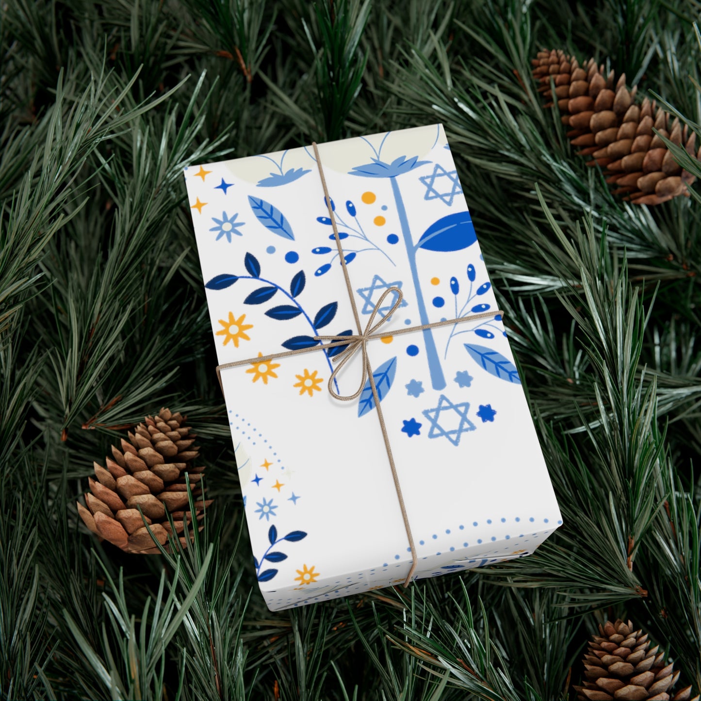 Blue & White Israel Pattern Gift Wrap Papers