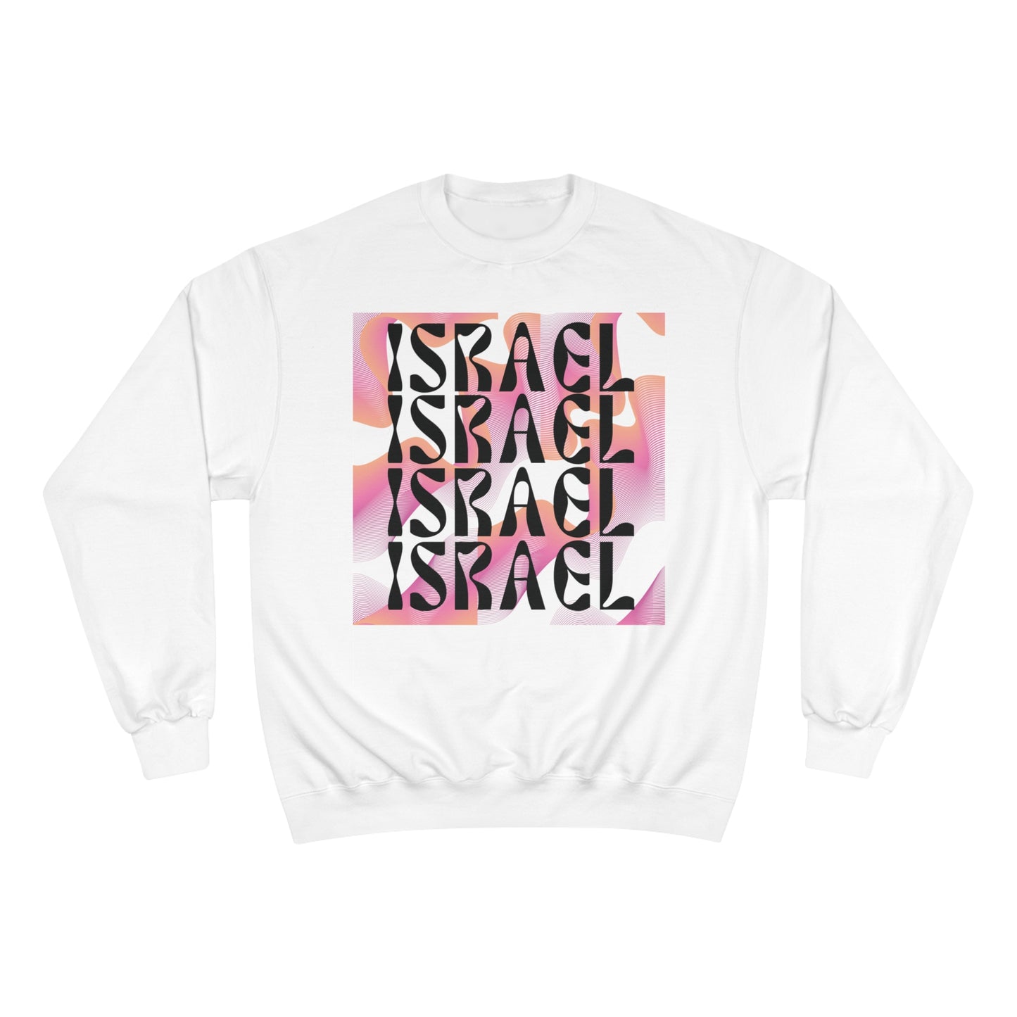 Flow & Squiggle Israel Pink & Coral Square Champion Sweatshirt