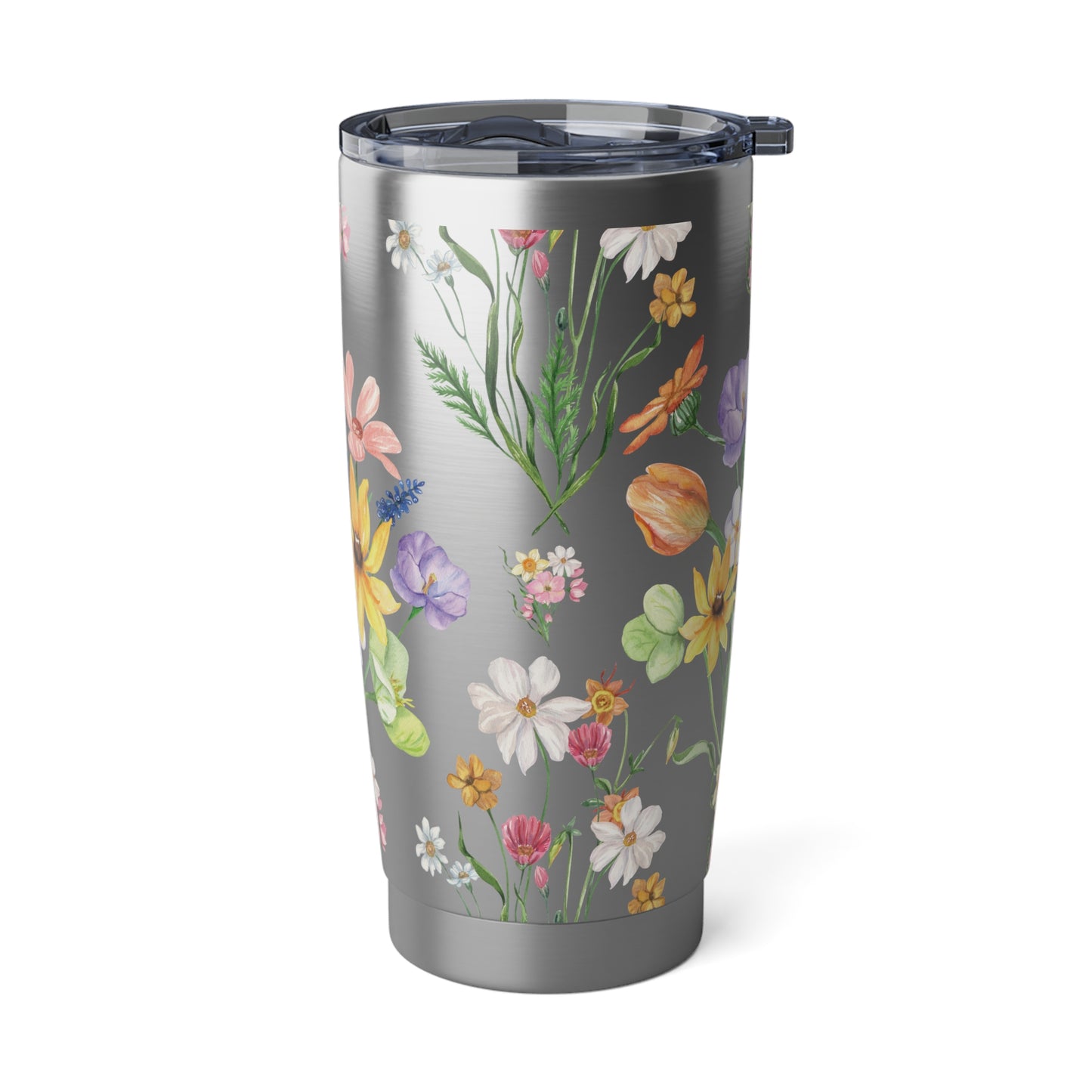 Yvonne Floral Pattern Silver Vagabond 20oz Tumbler