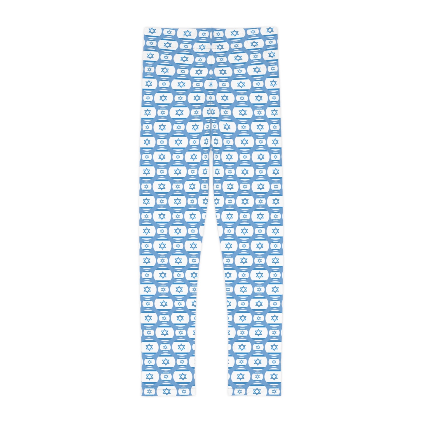 Ilan Israel Flag Pattern on Light Blue Kids Leggings