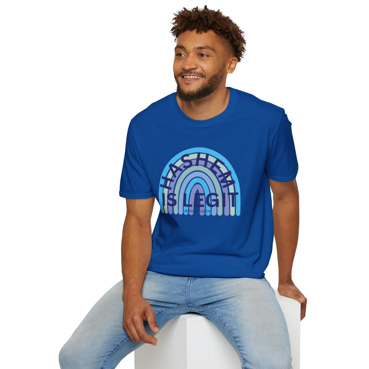 Chani Libson Hashem Is Legit Quote Blue Unisex Softstyle T-Shirt