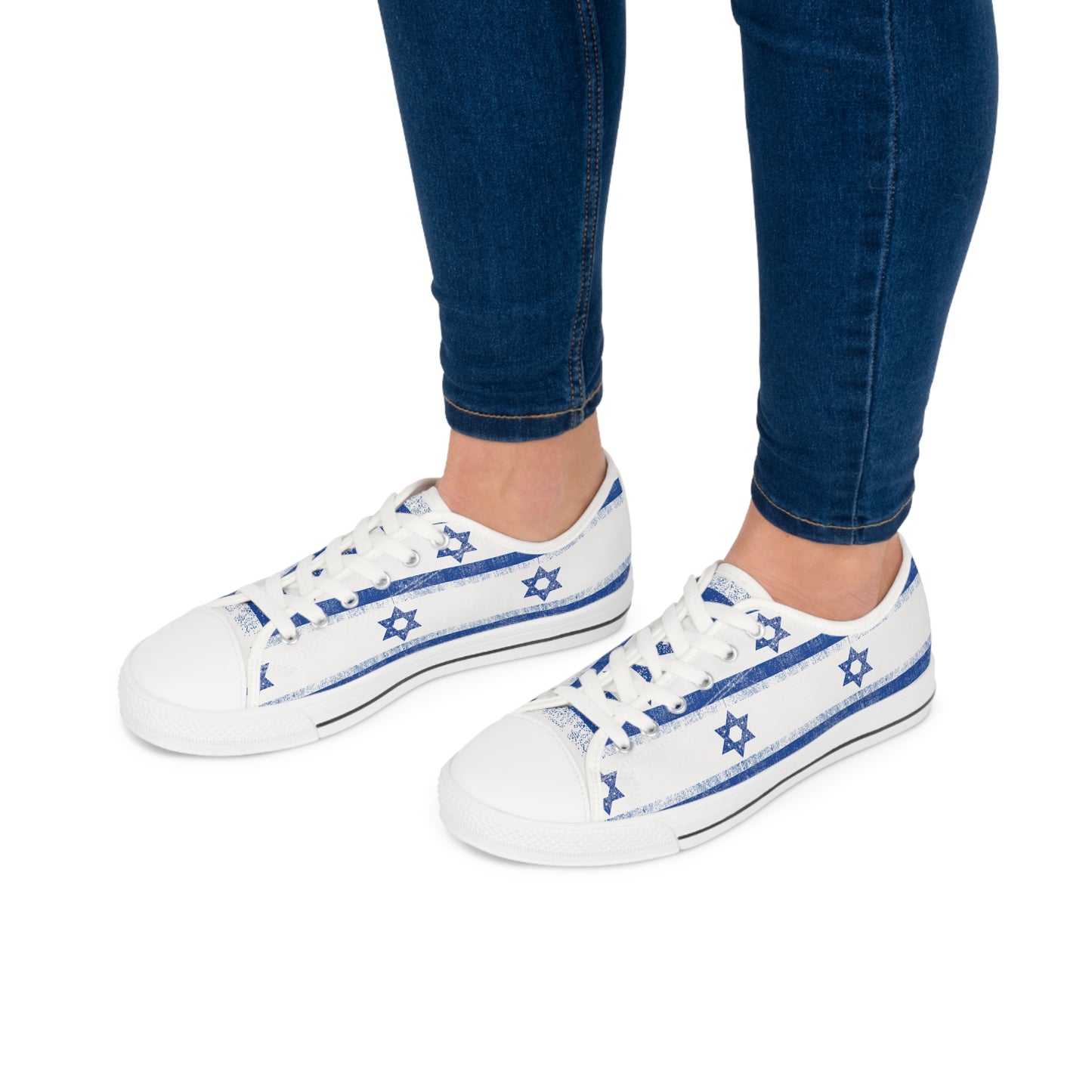 Imri Israel Flag Pattern Women's Low Top Sneakers