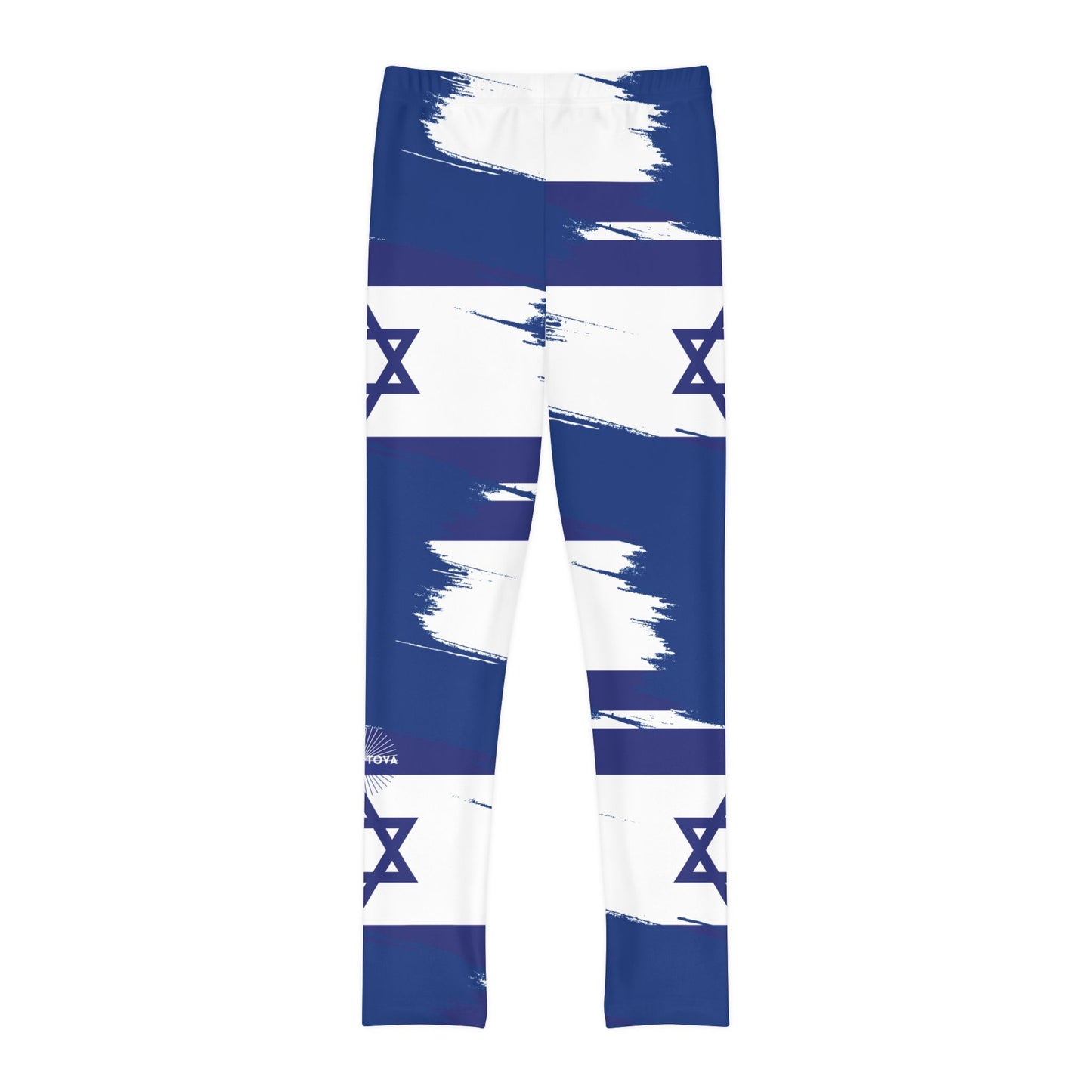 Ilay Larger Israel Flag Pattern on Blue Youth Full-Length Leggings