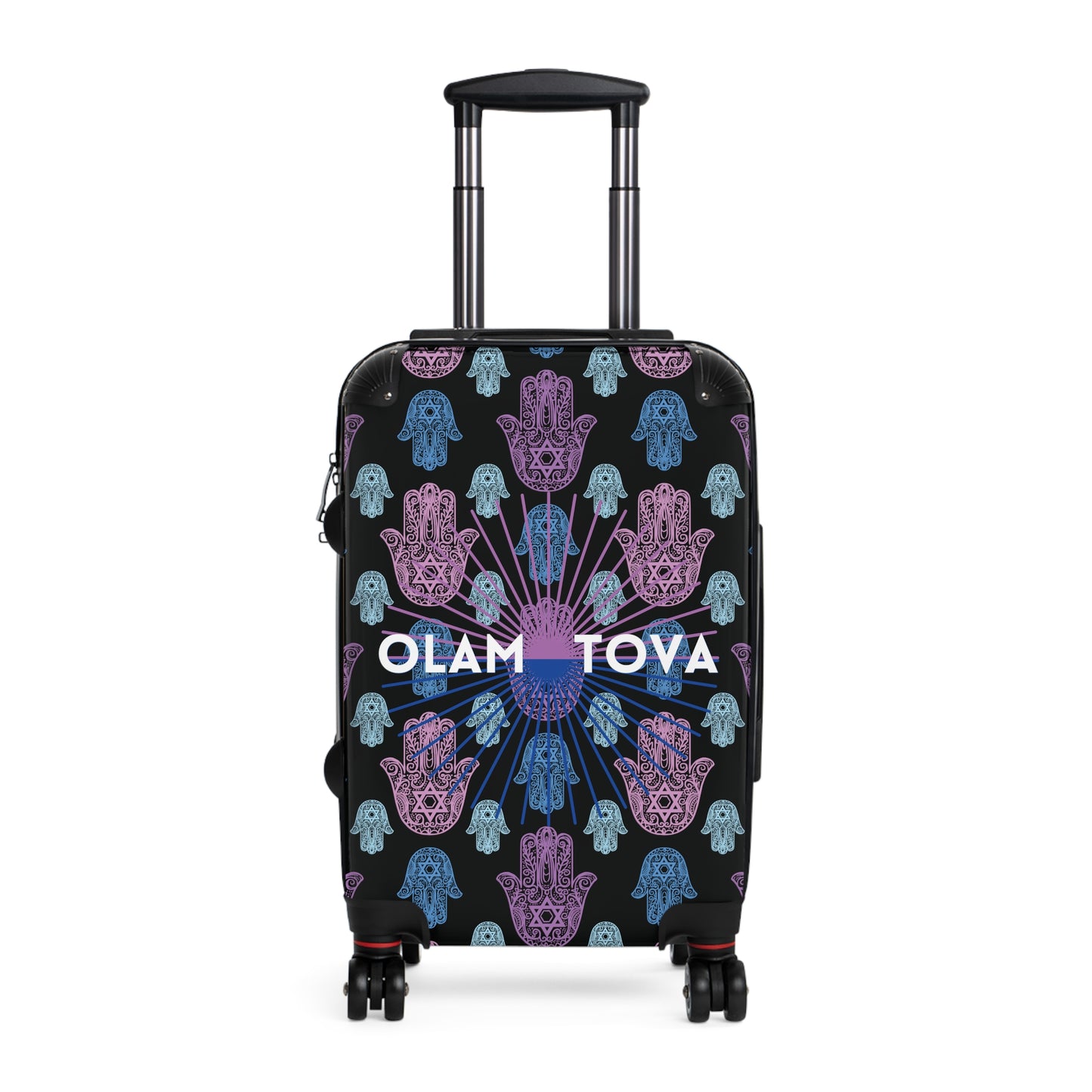 Gita Blue & Purple on Black Hamsa Pattern Suitcase