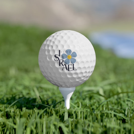 Isa Black Support Israel Flower Golf Balls, 6pcs