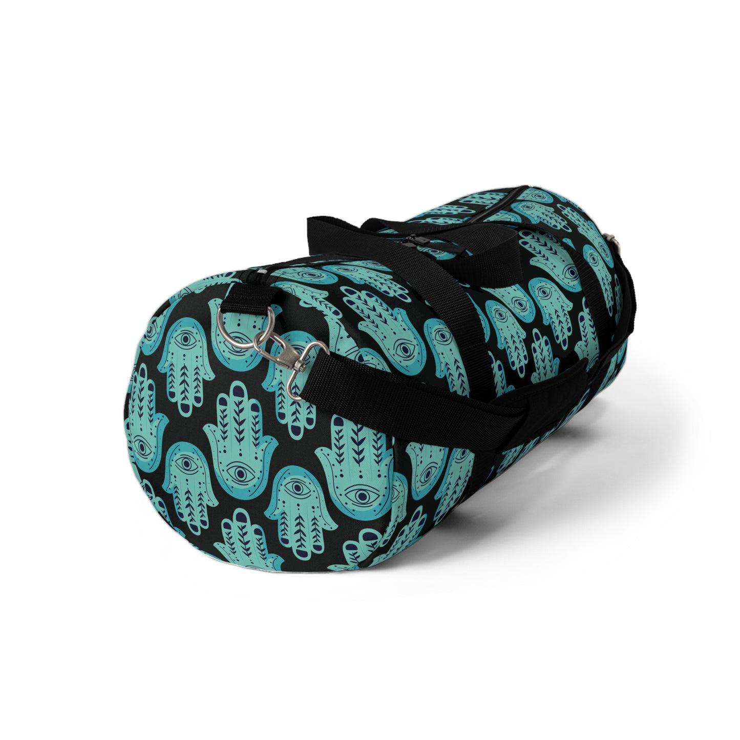 Hannah Bright Turquoise Hamsa Pattern Duffel Bag