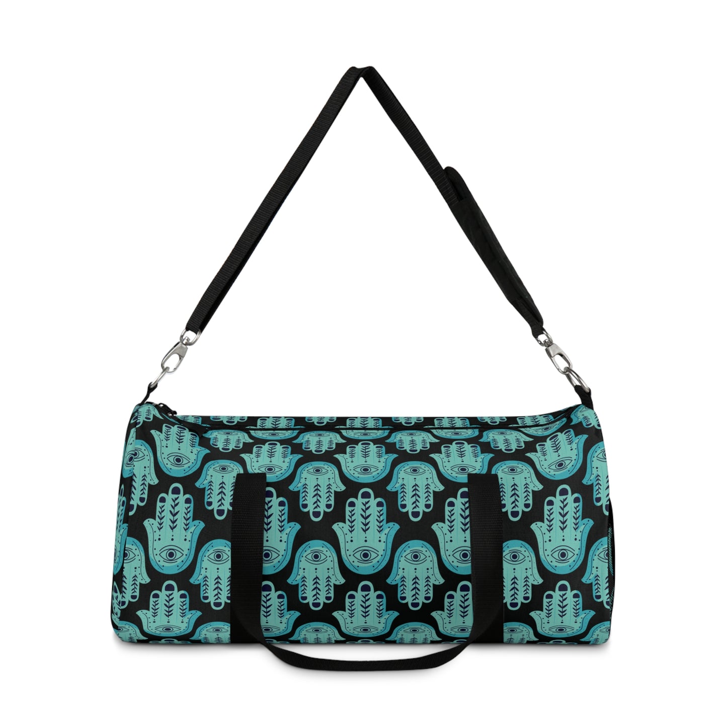 Hannah Bright Turquoise Hamsa Pattern Duffel Bag