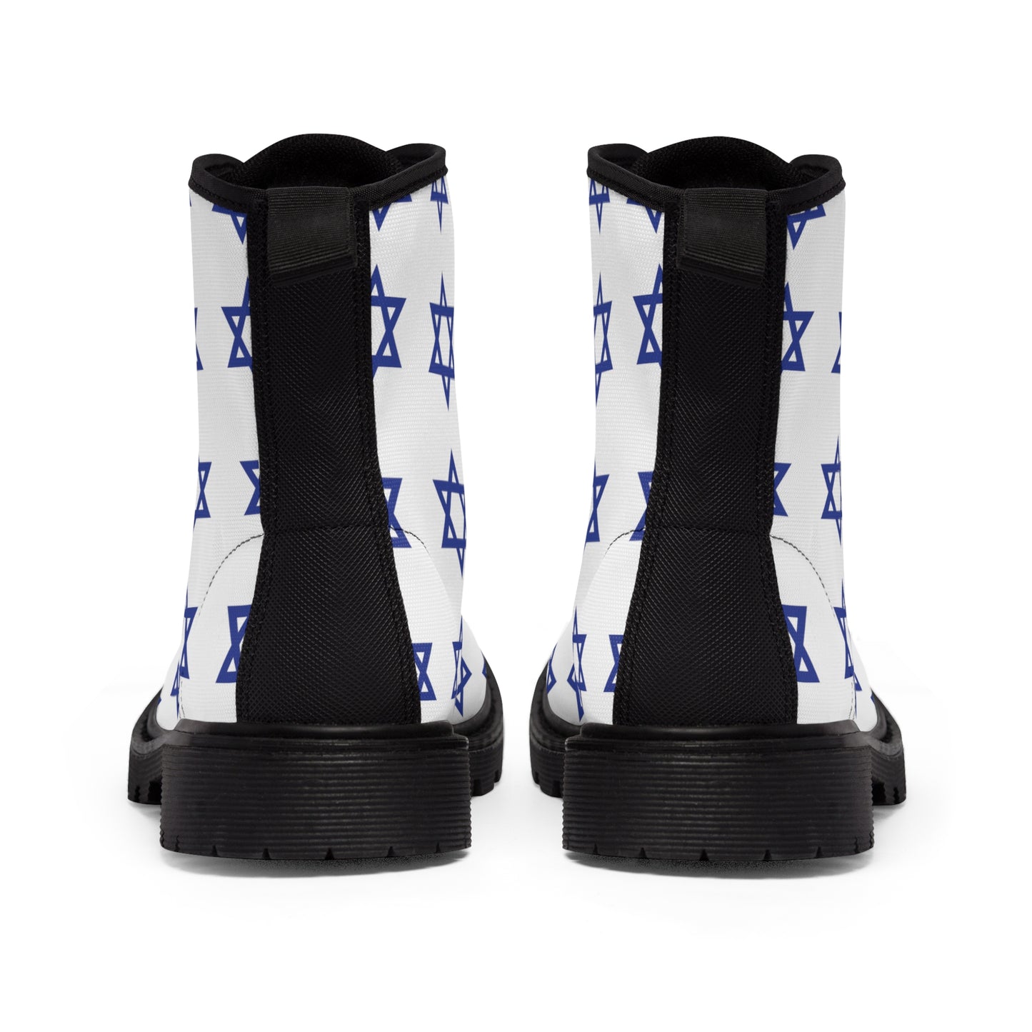 Classic Jewish Stars on White Women's Canvas Boots