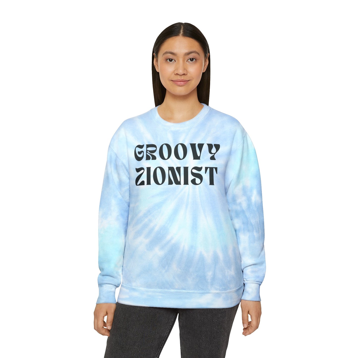 Groovy Zionist Unisex Tie-Dye Sweatshirt