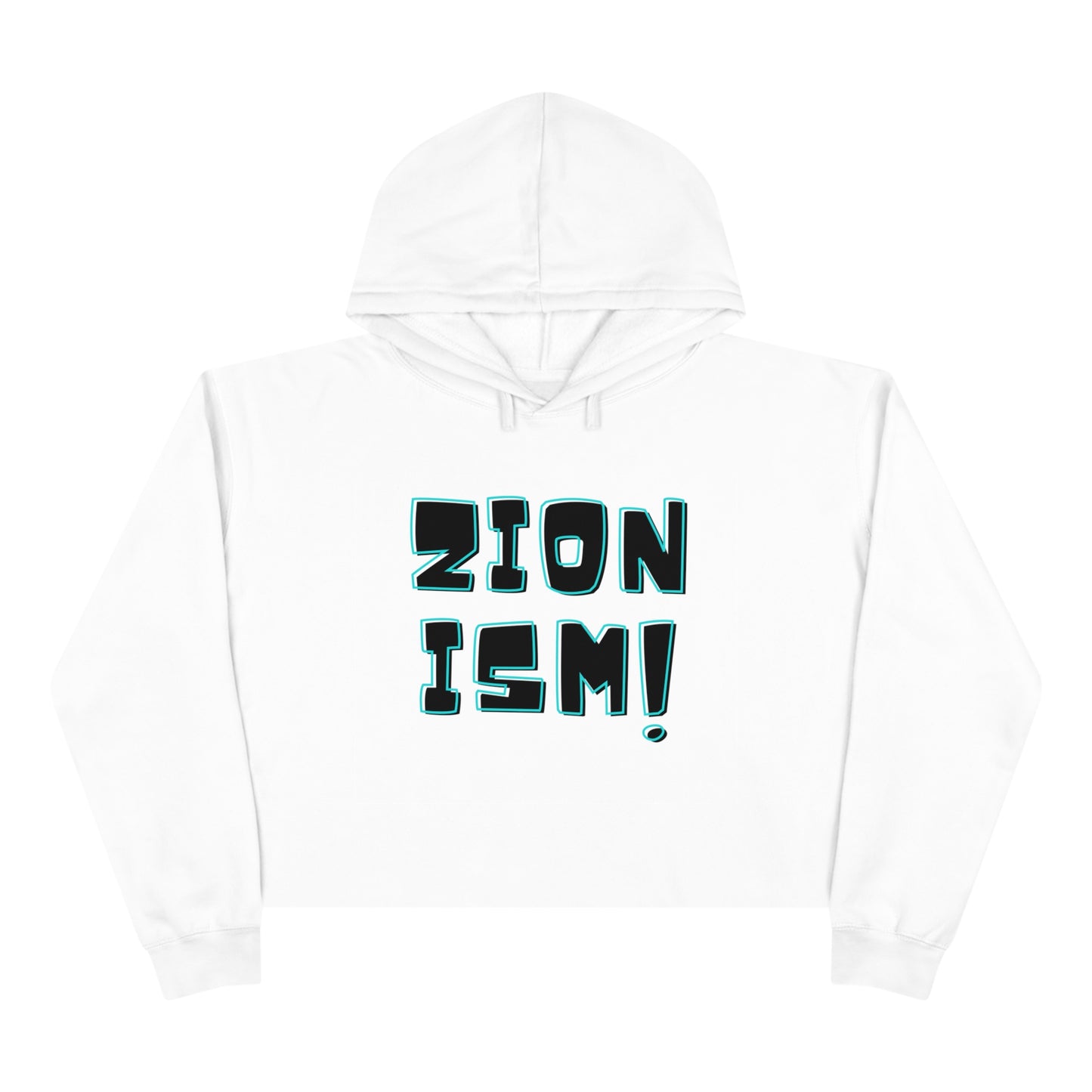 ZION Black Teal Crop Hoodie