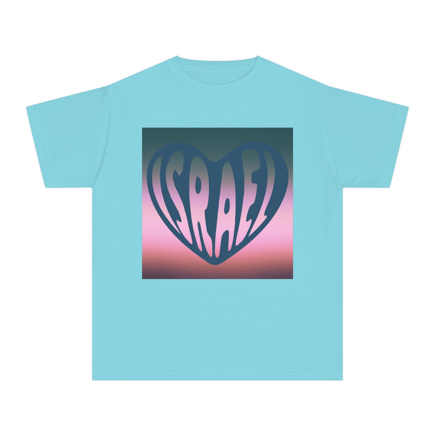 Joseph Israel Heart Forrest Green & Pale Pink Square Youth Midweight Tee