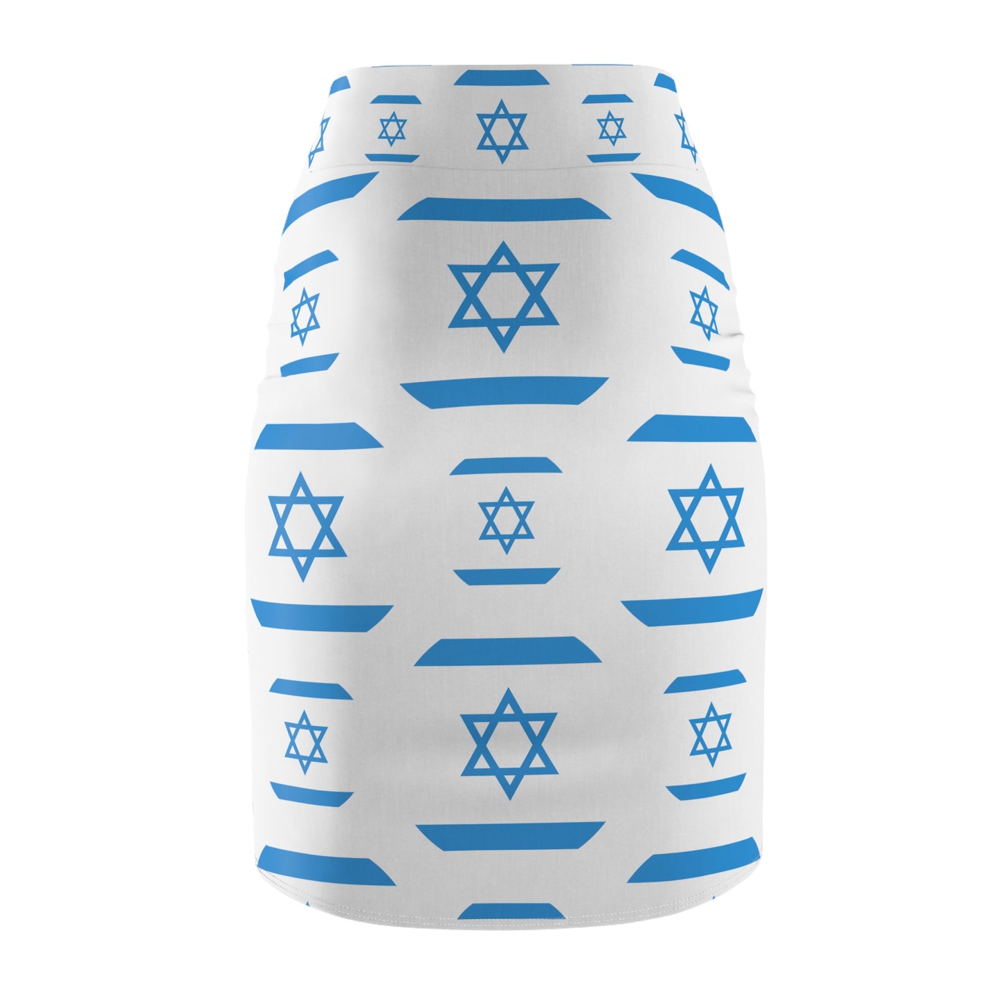 Ilan Israel Flag Pattern on White Women's Pencil Skirt