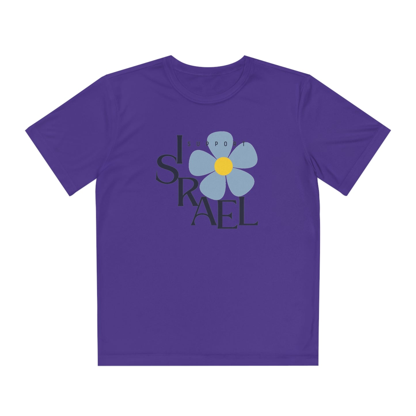 Isa Black Support Israel Flower Youth Competitor Tee