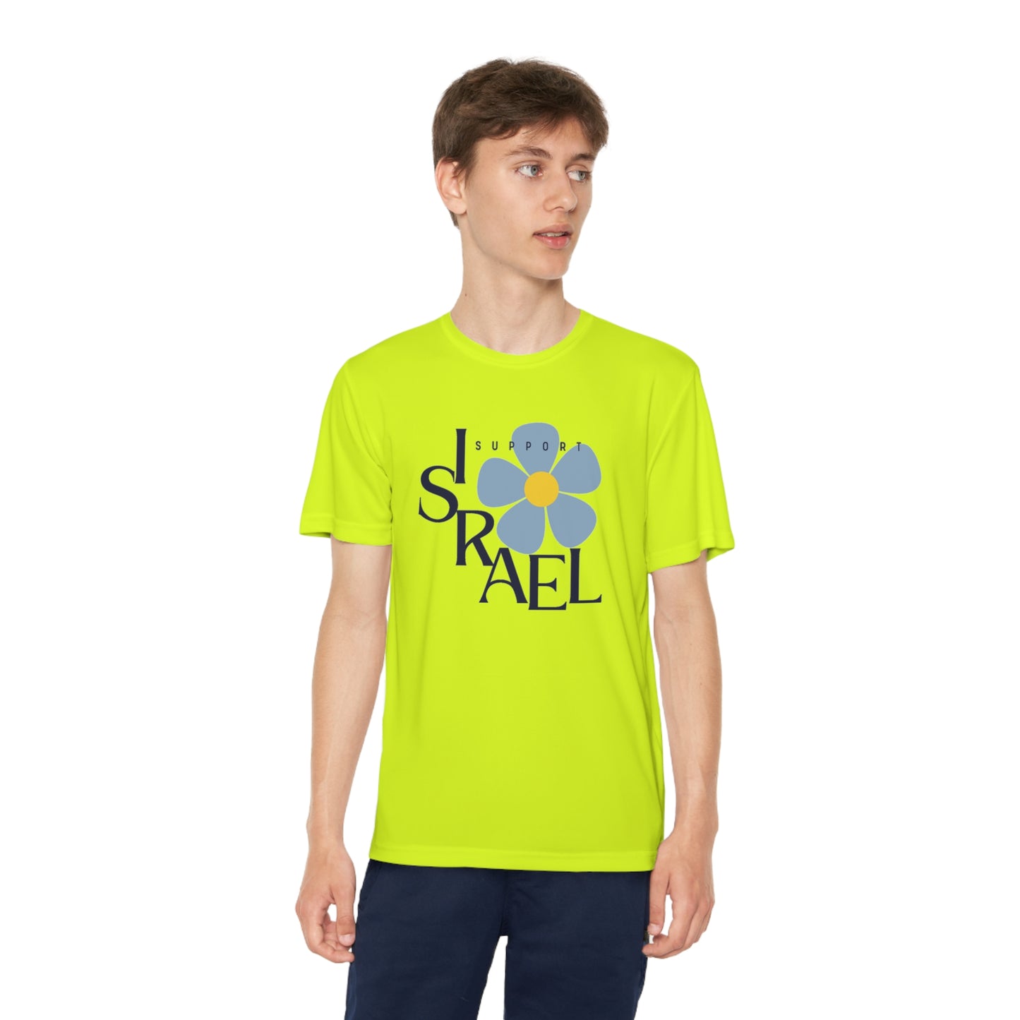 Isa Black Support Israel Flower Youth Competitor Tee