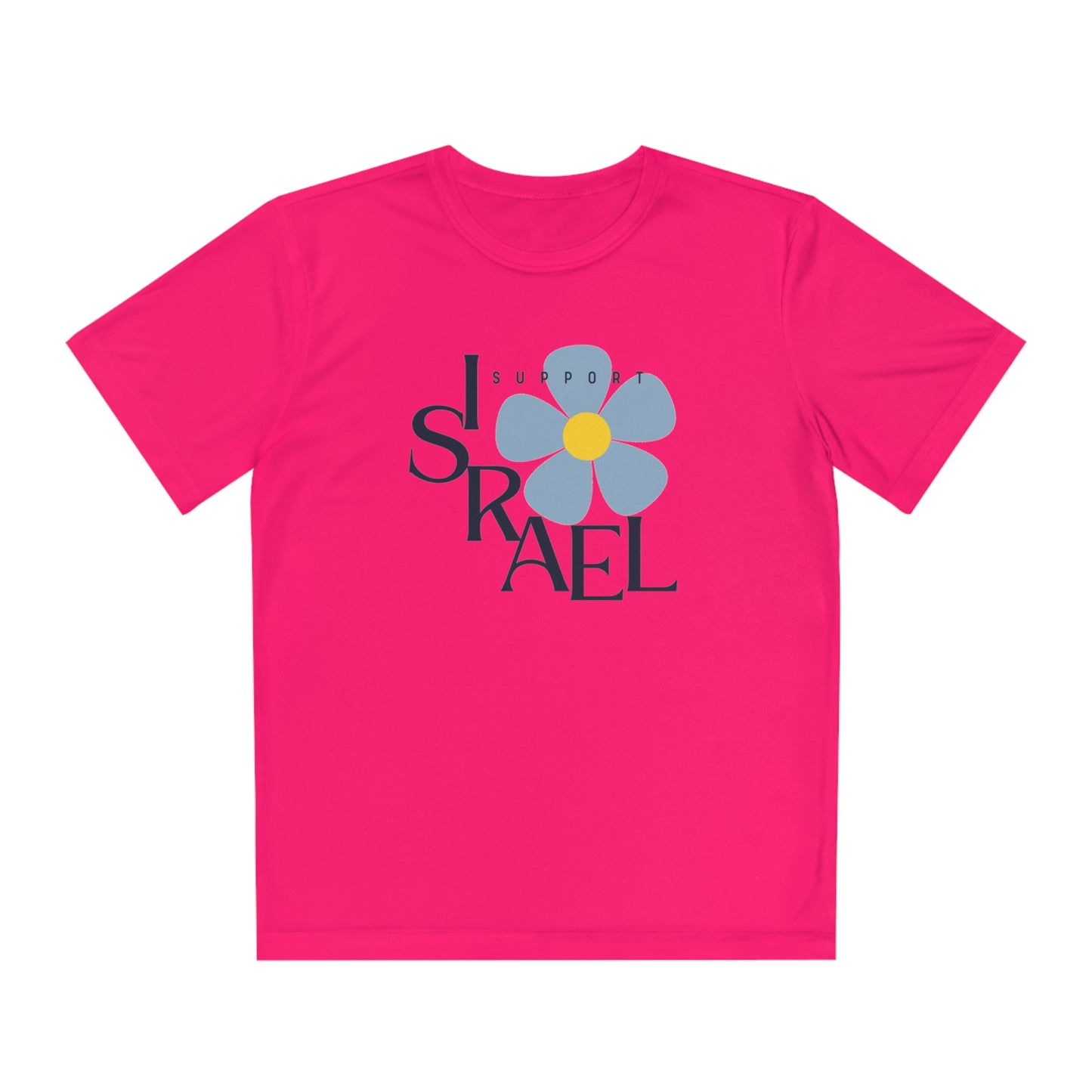 Isa Black Support Israel Flower Youth Competitor Tee